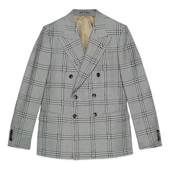 Gucci Horsebit Check Wool Jacket 'Grey Black' 770378-ZAOPD-1016 sold by KicksCrew