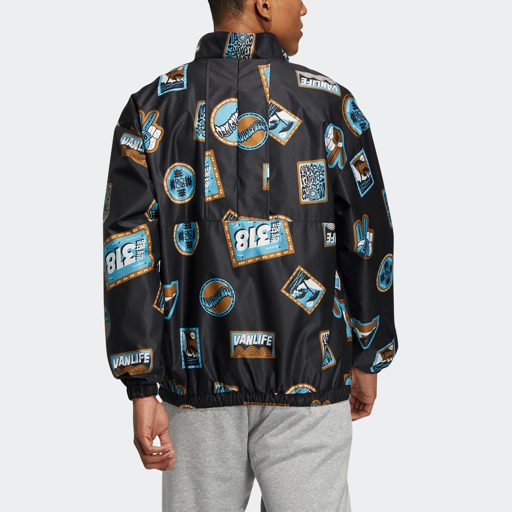 Adidas Neo CESP Windbreaker Jackets 'Black Blue' IA6838 sold by KicksCrew product image thumbnail 3