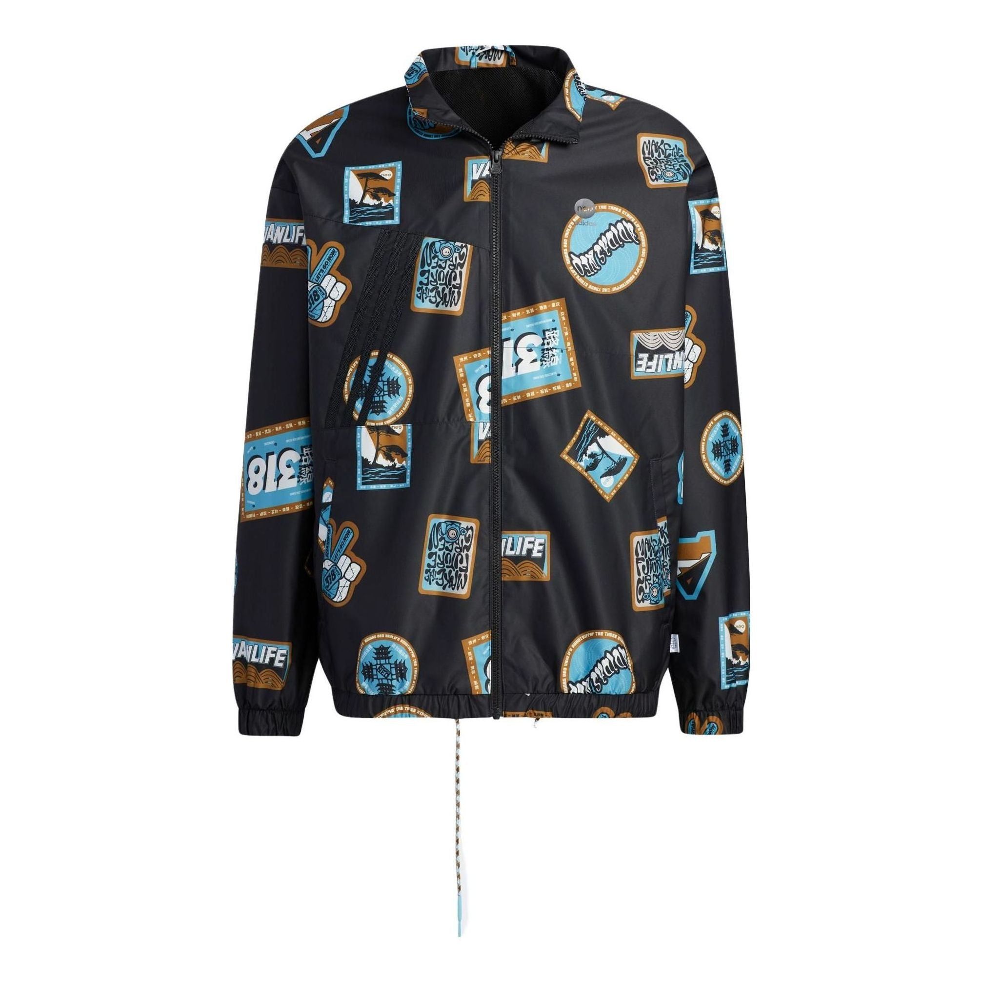 Adidas Neo CESP Windbreaker Jackets 'Black Blue' IA6838 sold by KicksCrew