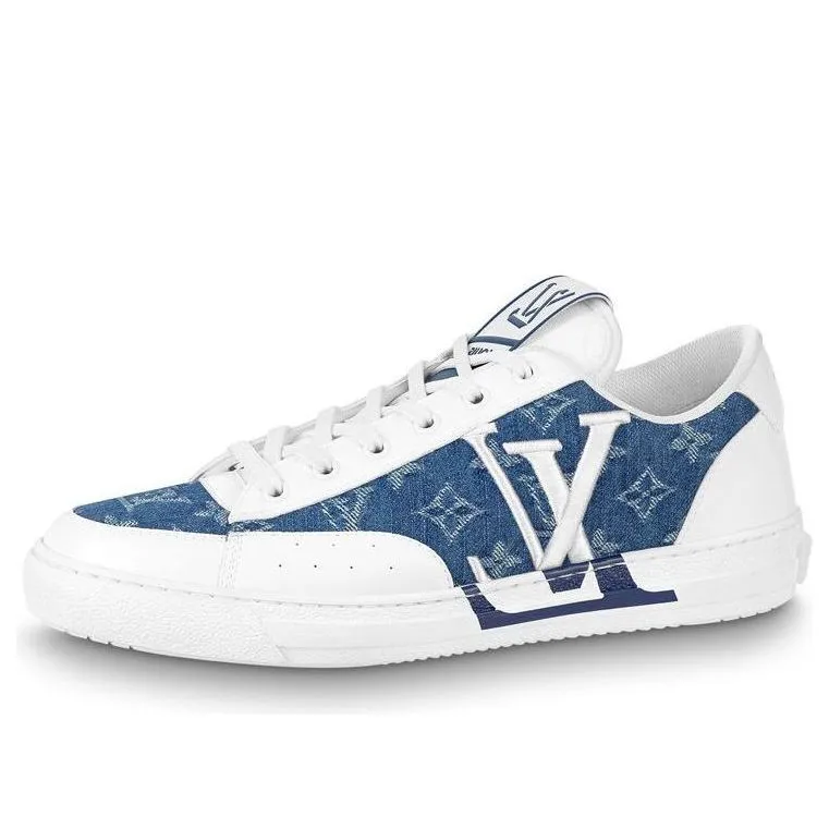 LOUIS VUITTON Charlie Sneakers 'White with Blue Denim Monogram' 1AA47X sold by KicksCrew