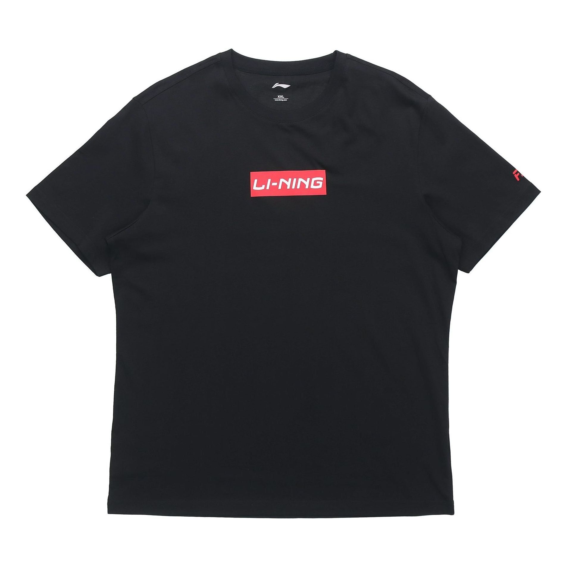 Li-Ning Box Logo T-shirt 'Black Red' AHSR665-1 sold by KicksCrew
