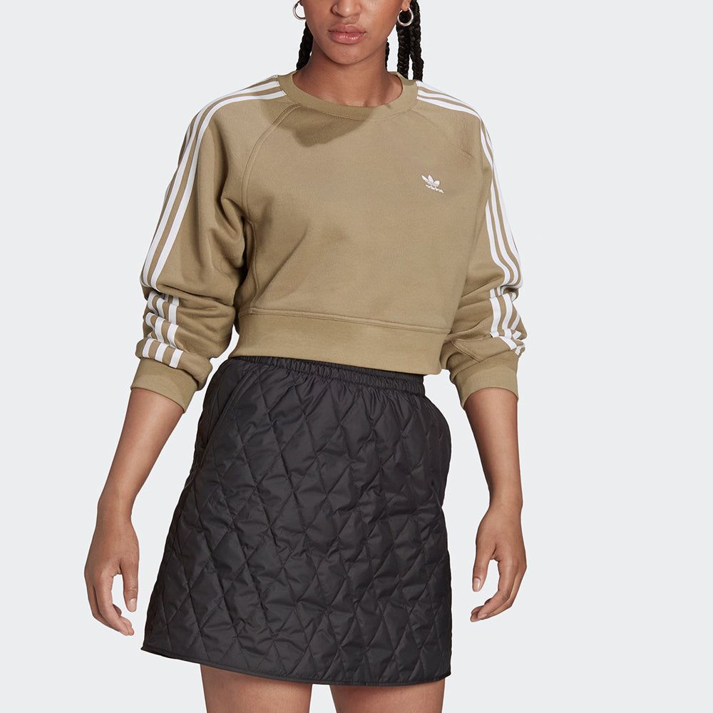 (WMNS) adidas Original University T Cropped Sweatshirts 'Green White' H43923 sold by KicksCrew product image thumbnail 4