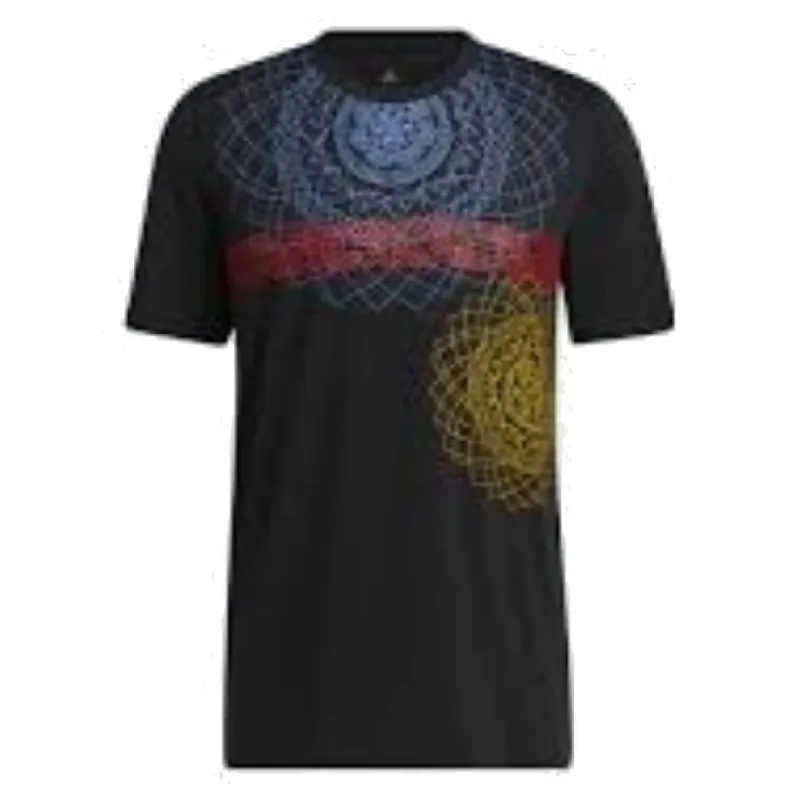 adidas Dame EP GM T-Shirt 'Black Blue Yellow' GR9924 sold by KicksCrew