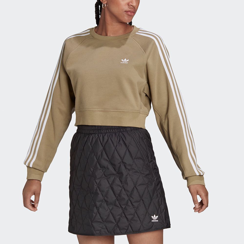 (WMNS) adidas Original University T Cropped Sweatshirts 'Green White' H43923 sold by KicksCrew product image thumbnail 2