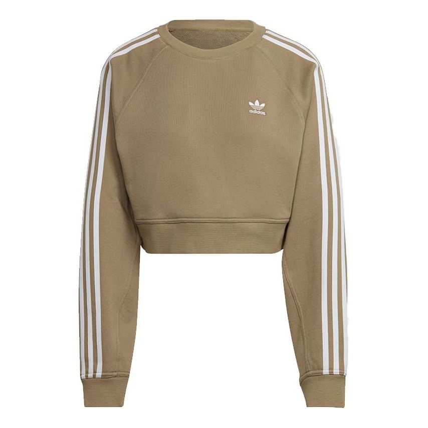 (WMNS) adidas Original University T Cropped Sweatshirts 'Green White' H43923 sold by KicksCrew