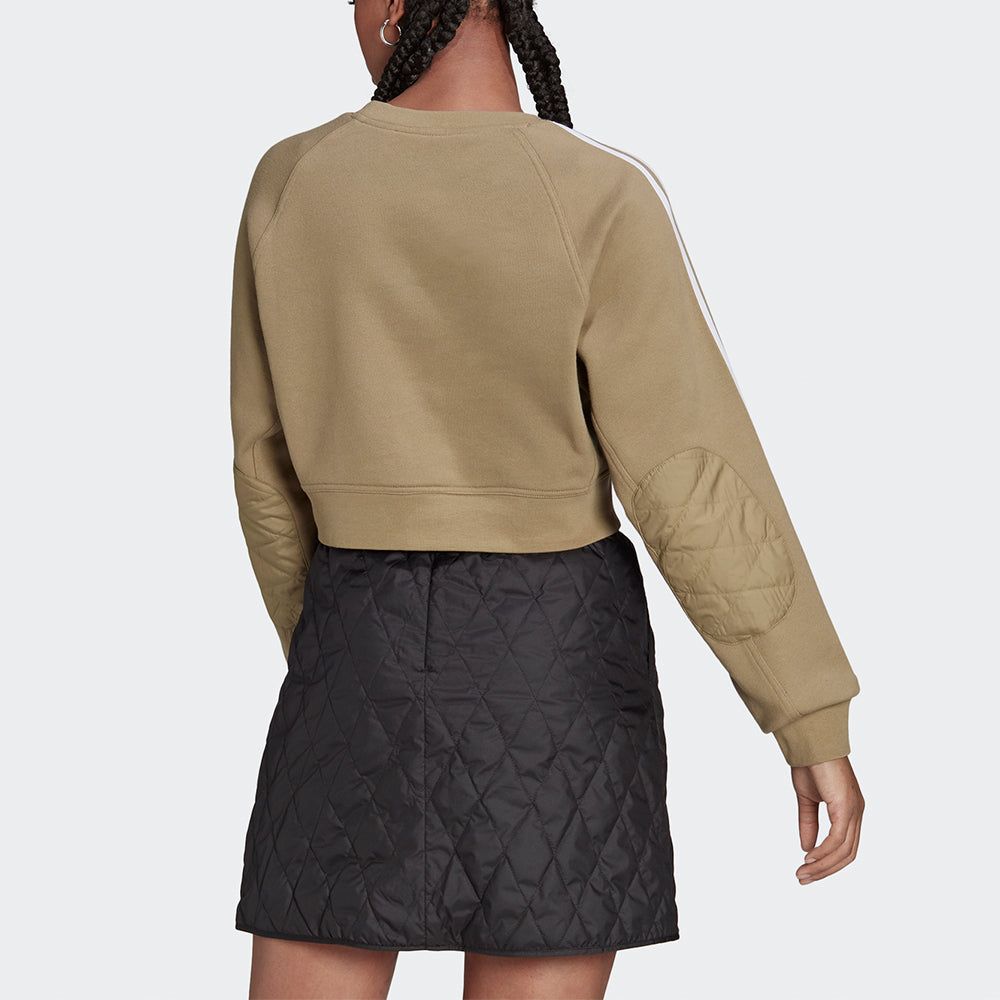 (WMNS) adidas Original University T Cropped Sweatshirts 'Green White' H43923 sold by KicksCrew product image thumbnail 3