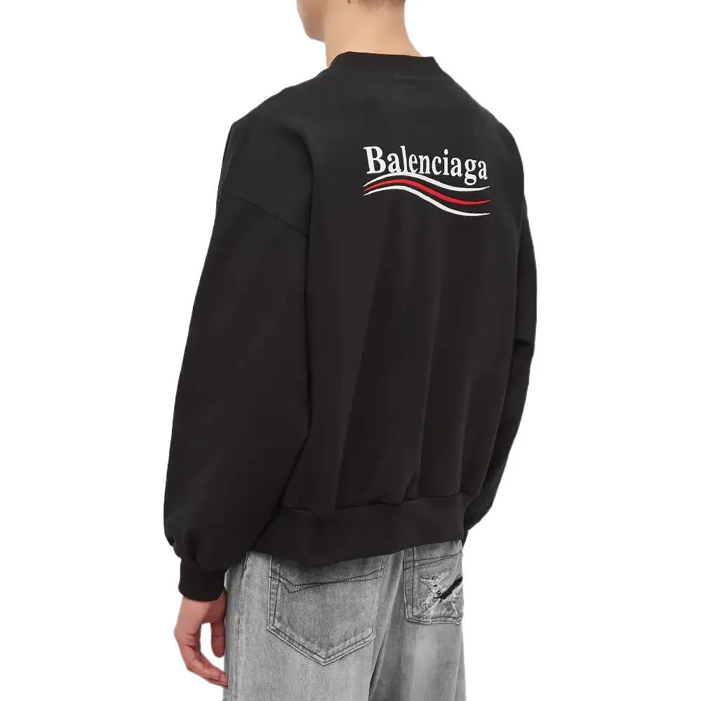Balenciaga Political Campaign Crewneck Sweater 'Black' 697869TKVI91070 sold by KicksCrew product image thumbnail 4
