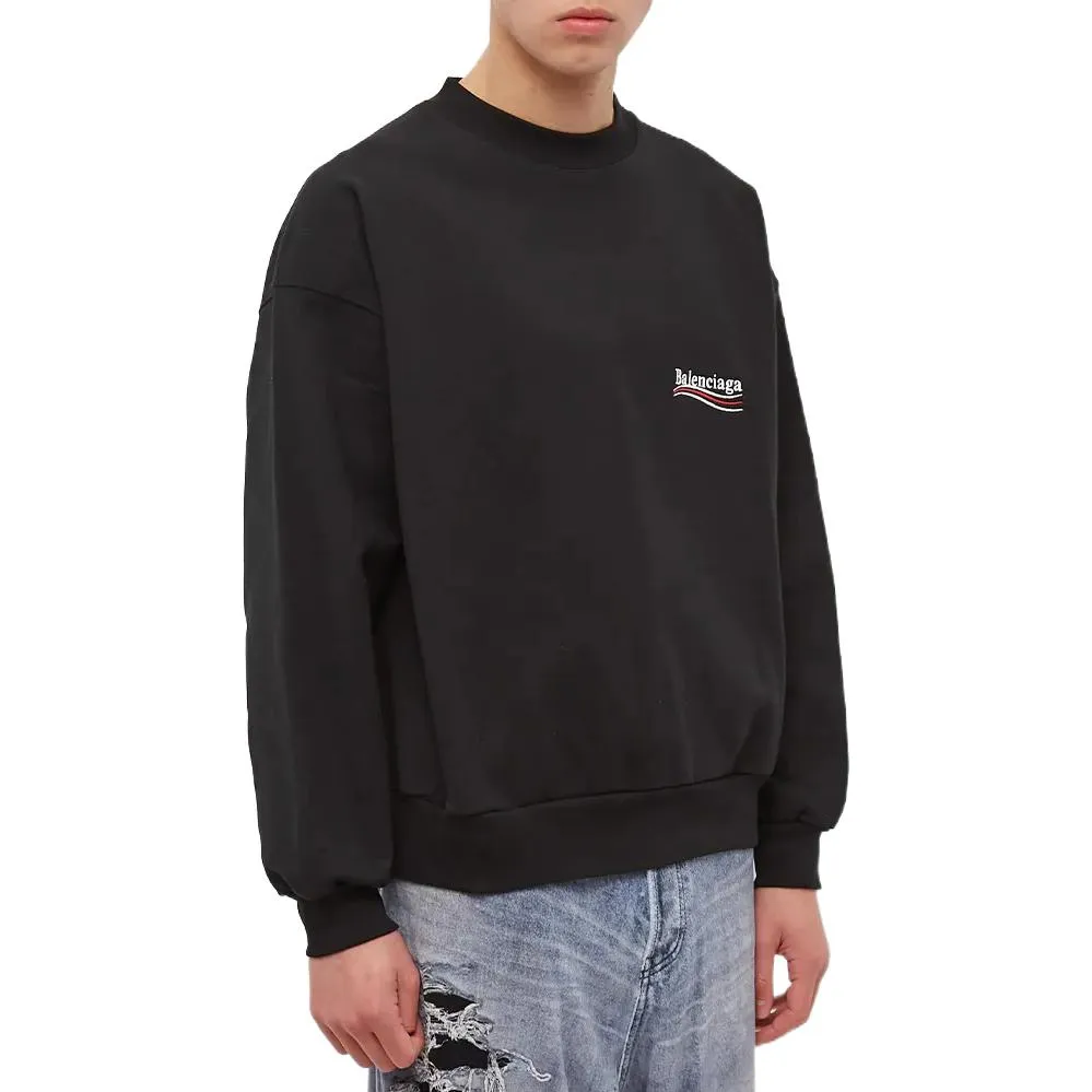 Balenciaga Political Campaign Crewneck Sweater 'Black' 697869TKVI91070 sold by KicksCrew product image thumbnail 3