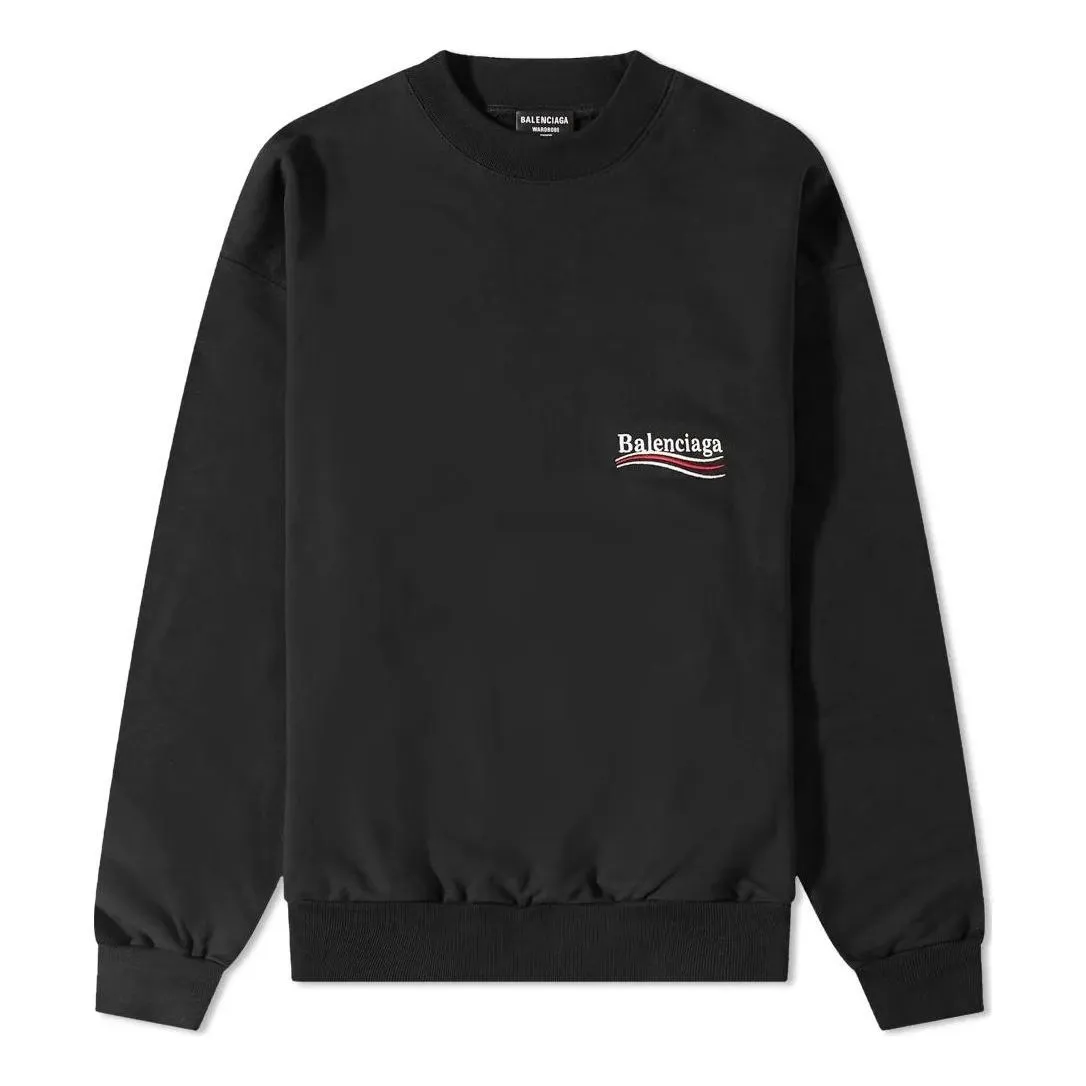 Balenciaga Political Campaign Crewneck Sweater 'Black' 697869TKVI91070 sold by KicksCrew