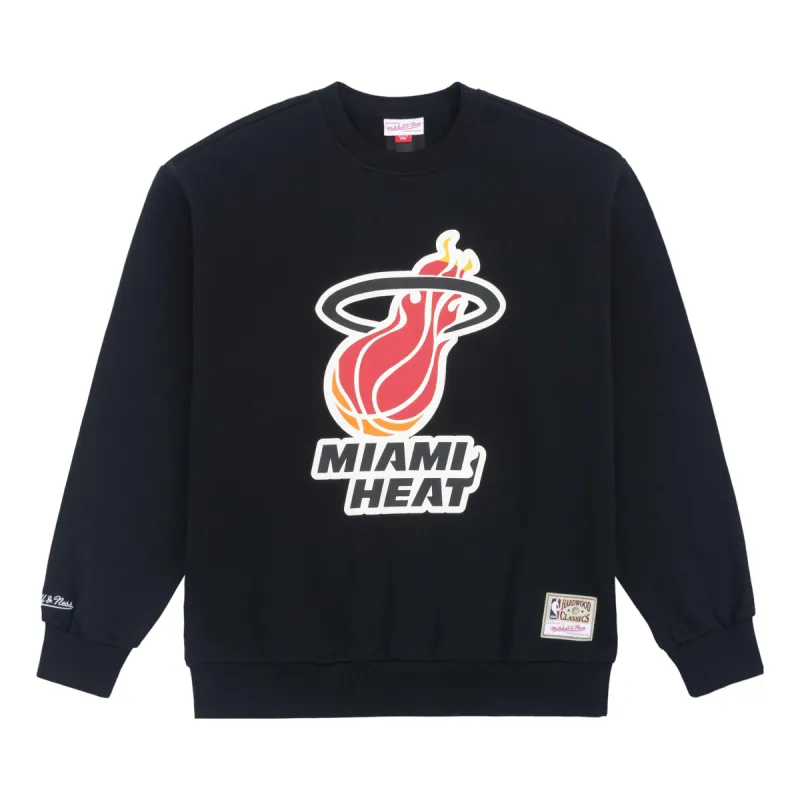 Mitchell & Ness x NBA Miami Heat Logo Sweatshirt 'Black' MNJYFWHD23092002-BLACK sold by KicksCrew