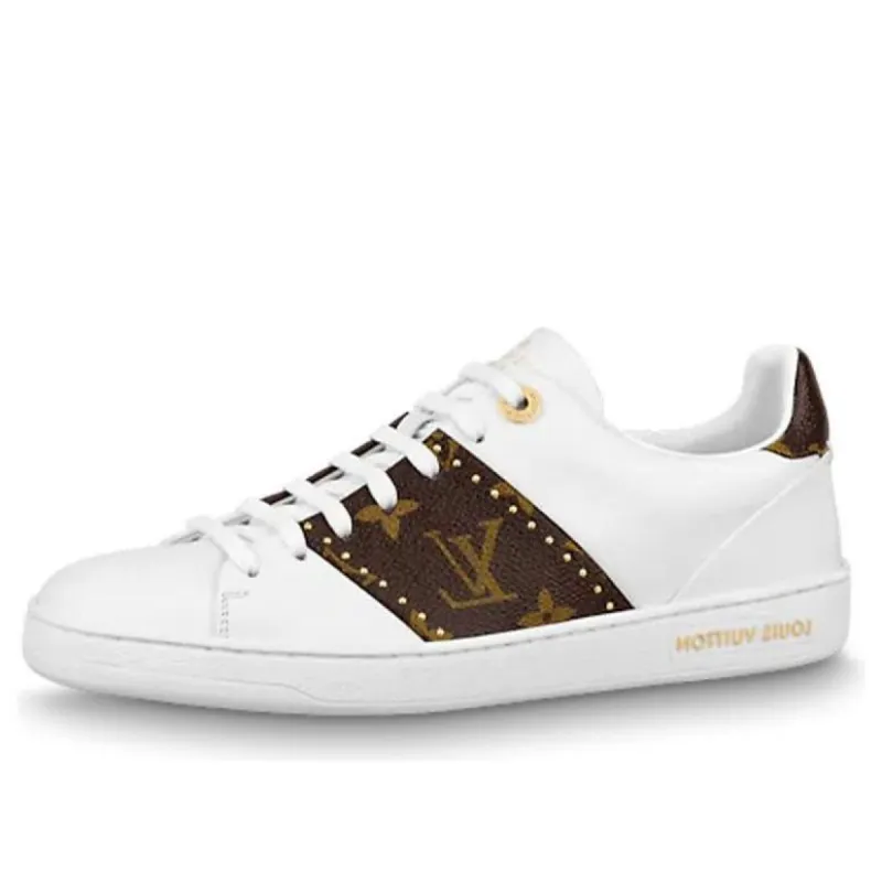 (WMNS) LOUIS VUITTON Frontrow Sneakers 'White with Brown Monogram' 1A8FJ7 sold by KicksCrew