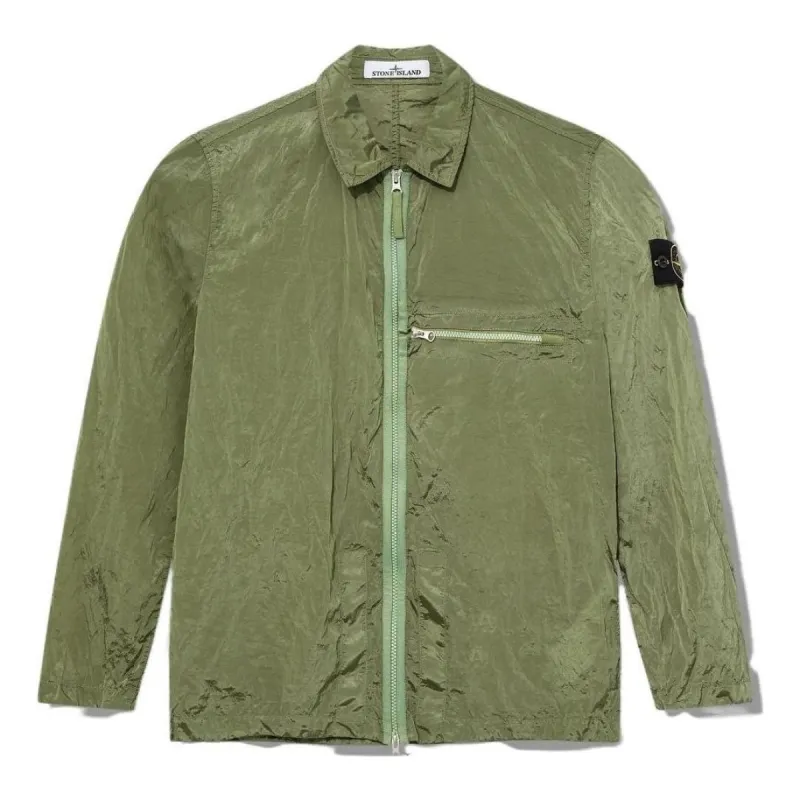STONE ISLAND Compass Patch Zip Up Jacket 'Sage' 781510919-V0055 sold by KicksCrew