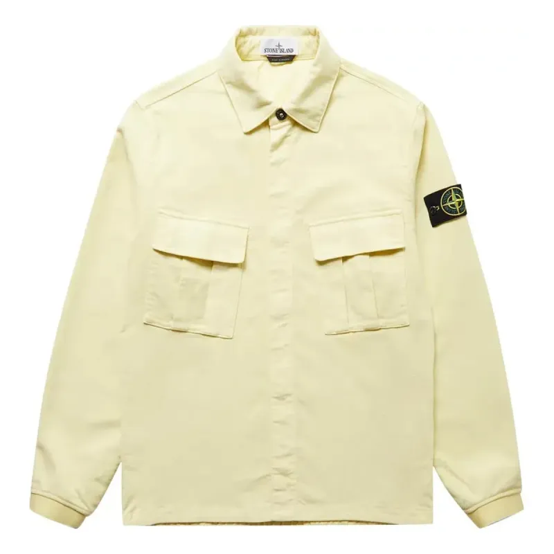 STONE ISLAND Compass Patch Flap Pocket Shirt 'Yellow' 771511305-V0035 sold by KicksCrew