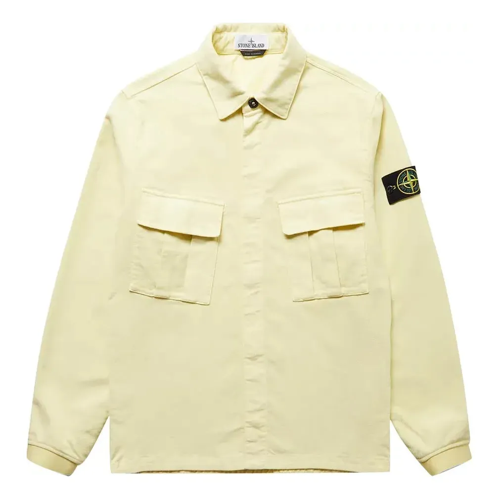 STONE ISLAND Compass Patch Flap Pocket Shirt 'Yellow' 771511305-V0035 sold by KicksCrew