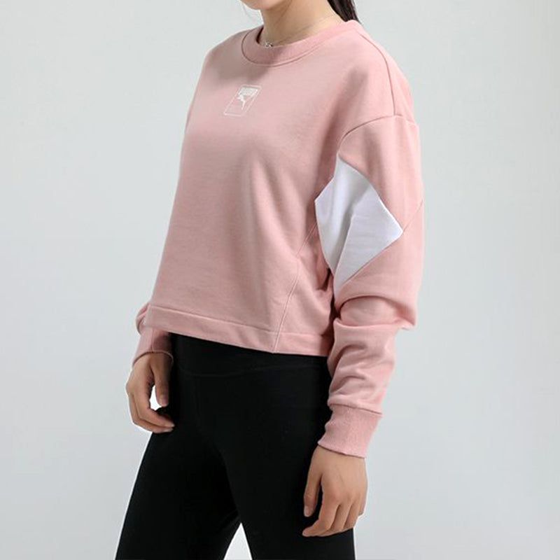 (WMNS) Puma Rebel Crew Cropped Training Sweatshirt 'Pink White' 586520-15 sold by KicksCrew product image thumbnail 4