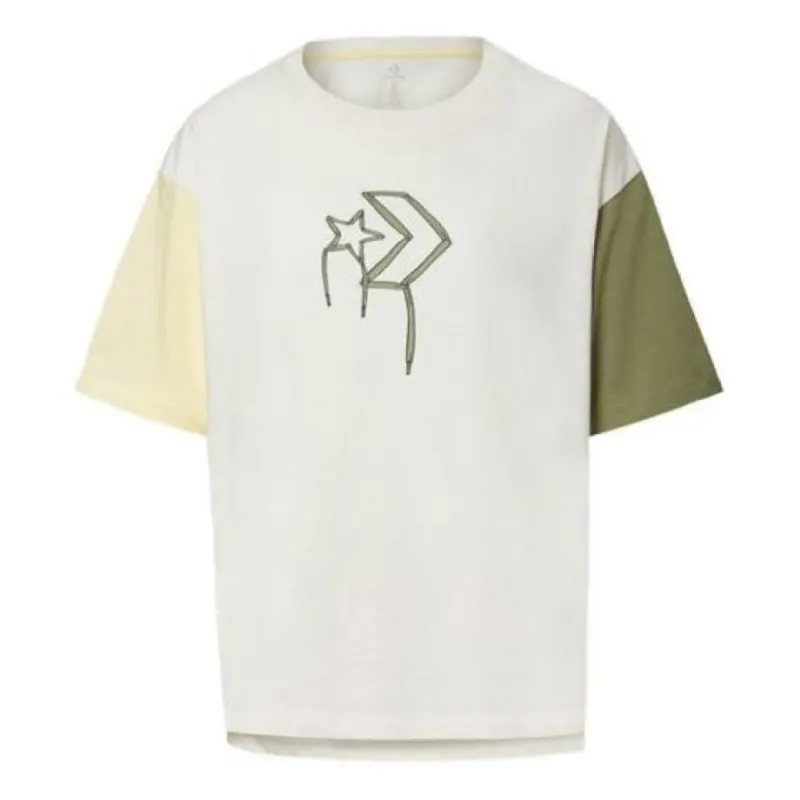 (WMNS) Converse Logo Printed T-Shirt' White Green' 10020854-A02 sold by KicksCrew