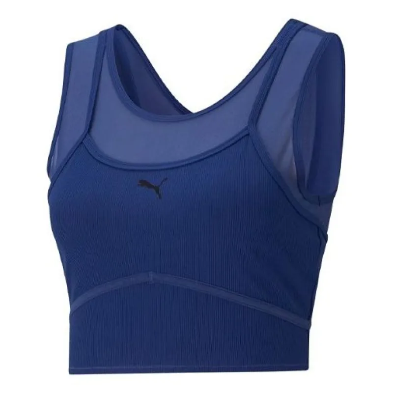 (WMNS) PUMA STUDIO Layered Crop Top 'Blue' 520223-12 sold by KicksCrew
