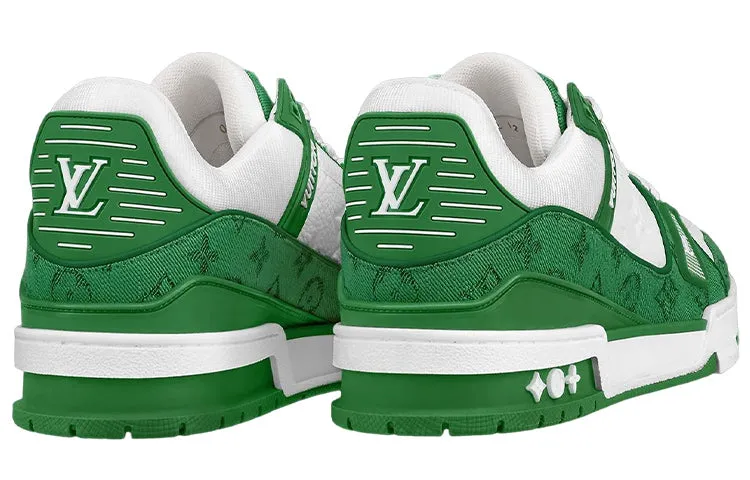 LOUIS VUITTON LV Trainers 'White with Green Monogram' 1A9JI1 sold by KicksCrew product image thumbnail 3