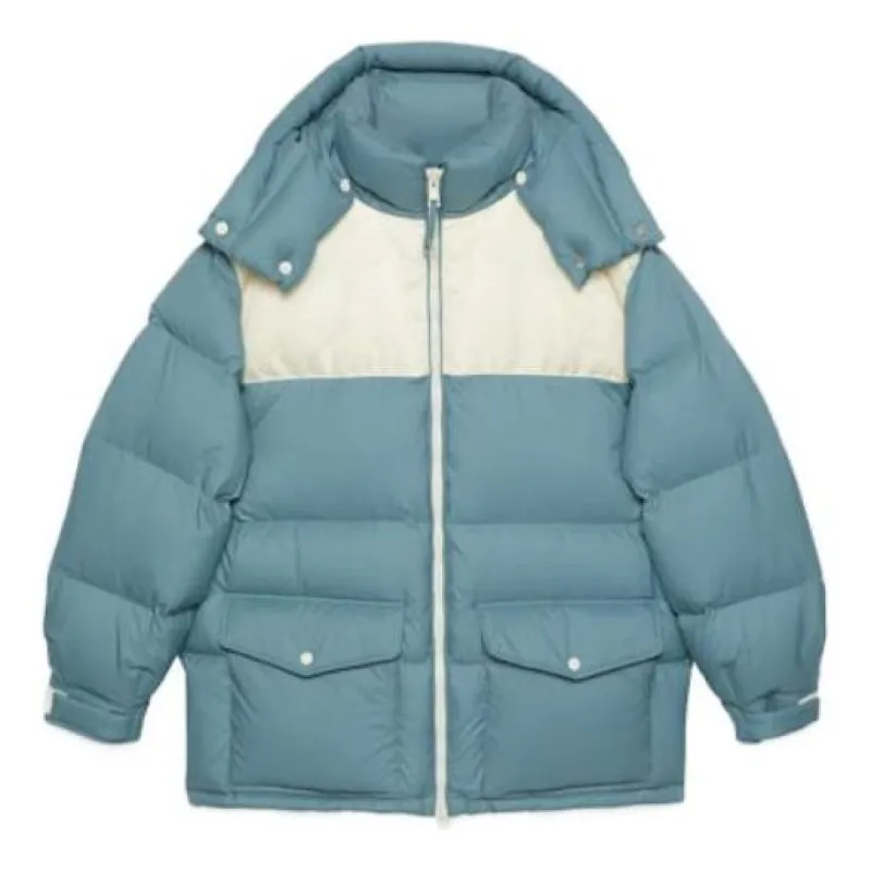 Gucci Nylon Down Jacket With GG Inserts 'Blue Grey' 762558-Z8BNG-1121 sold by KicksCrew