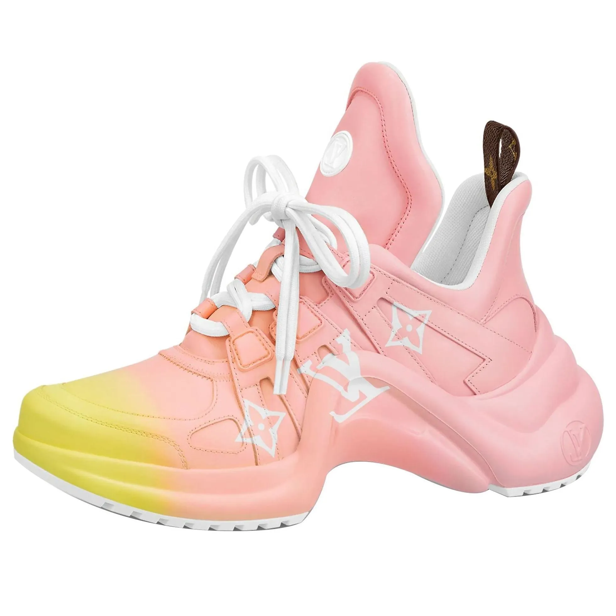 (WMNS) LOUIS VUITTON Archlight Sneakers 'Pink Yellow' 1A8SY4 sold by KicksCrew