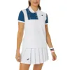 (WMNS) ASICS Classic Polo Shirt 'White Blue' 2042A295-100 sold by KicksCrew