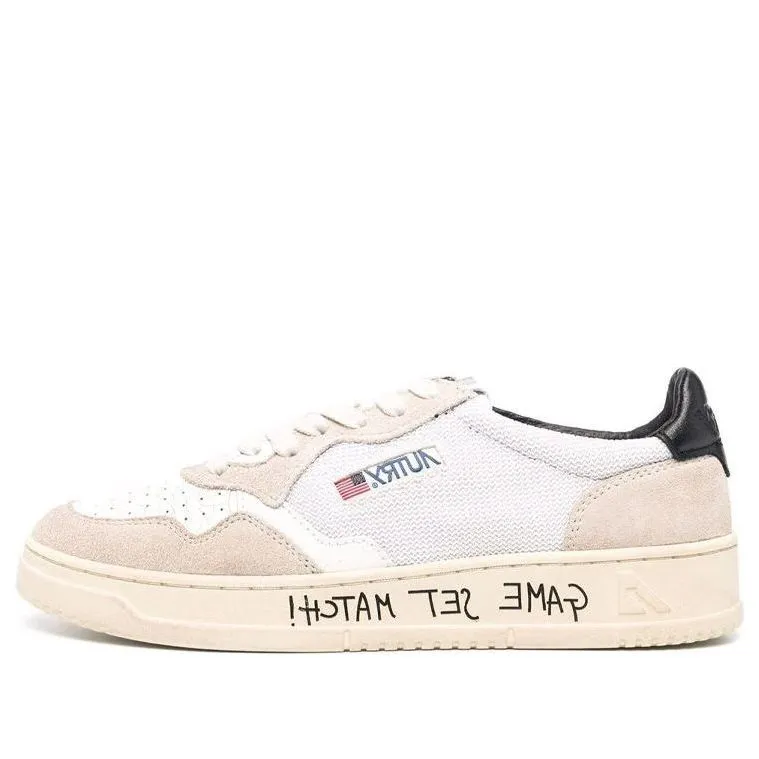 (WMNS) AUTRY Medalist Low Fabric and Suede 'White Black and Beige' AULW-DW02 sold by KicksCrew