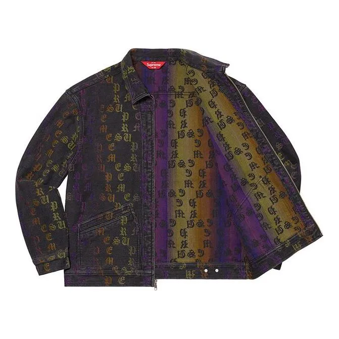 Supreme Gradient Jacquard Denim Work Jacket 'Black Purple
