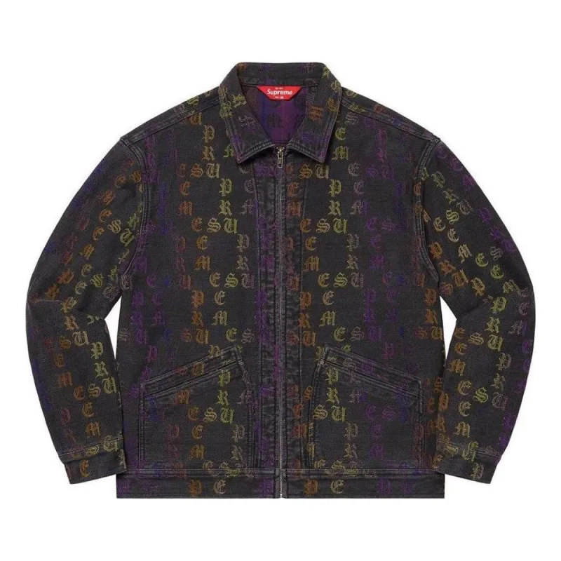 Supreme Gradient Jacquard Denim Work Jacket 'Black Purple Yellow' SUP-SS22-711 sold by KicksCrew