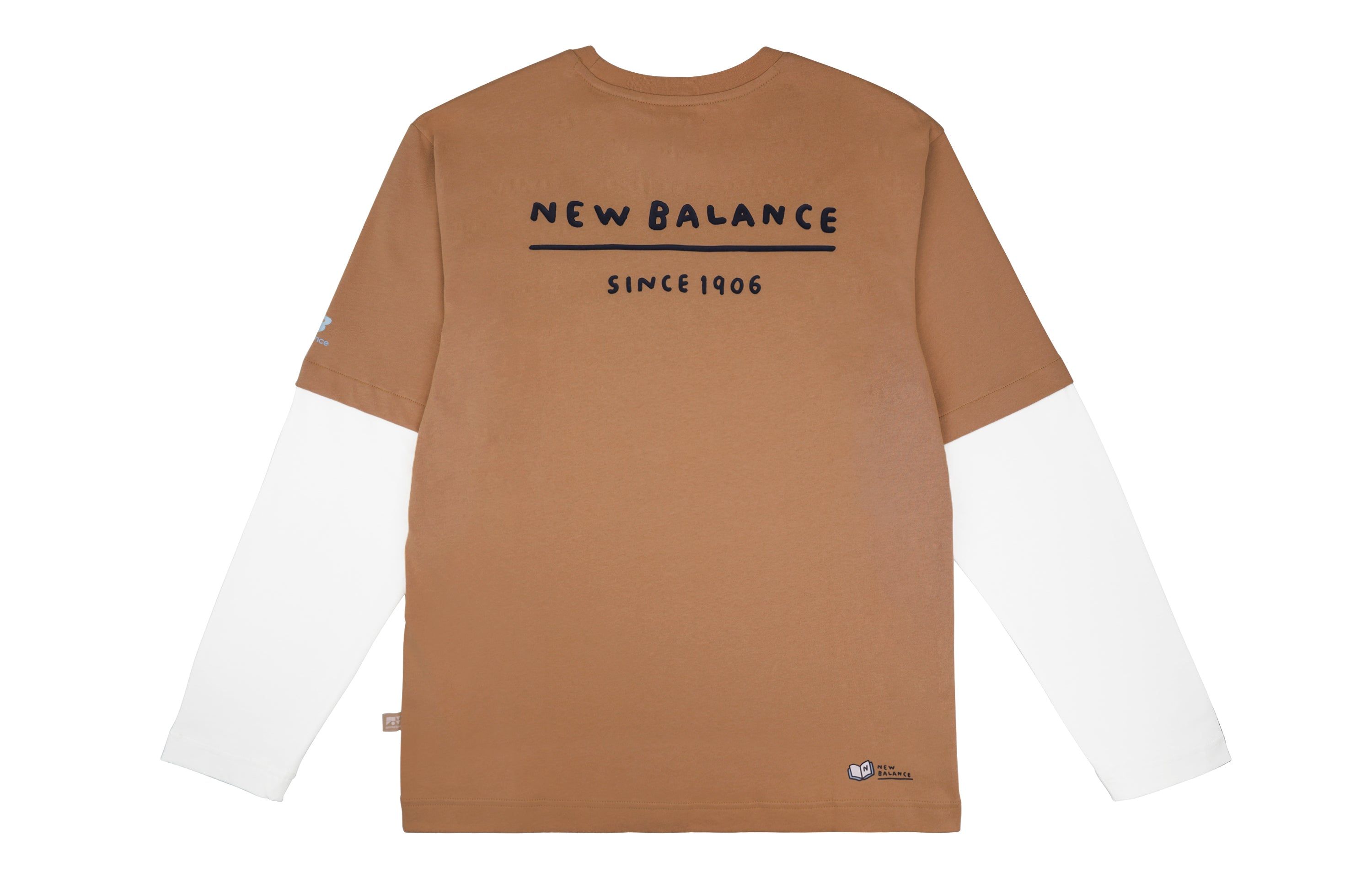 New Balance x Zero Per Zero Colorblock Long Sleeve Tee 'Brown White' NDA47013-BEI sold by KicksCrew product image thumbnail 2