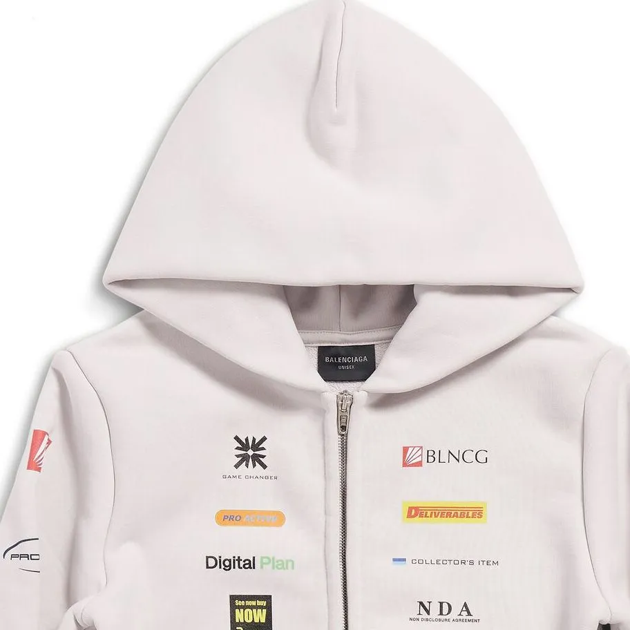 Balenciaga Business English Zip-up Hoodie 'Off White' 788243TQVH69016 sold by KicksCrew product image thumbnail 5