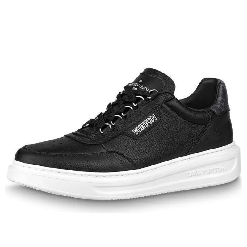 LOUIS VUITTON Beverly Hills Sneakers 'Black with White Logo' 1A8EZP sold by KicksCrew