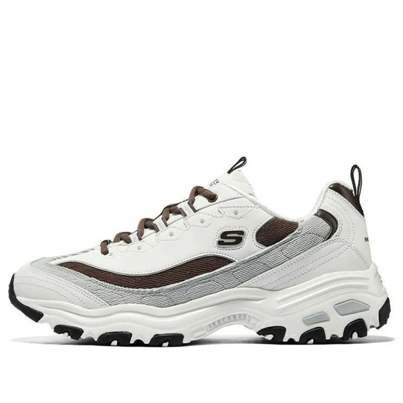 Skechers D'Lites Varsity Spirit Sneaker 'White Brown Grey' 894282-OWBR sold by KicksCrew