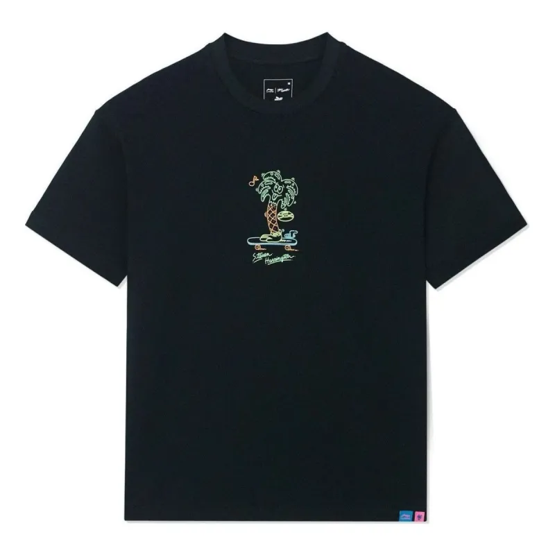 Li-Ning x Steven Harrington Cartoon Graphic T-shirt 'Black' AHSSC49-1 sold by KicksCrew