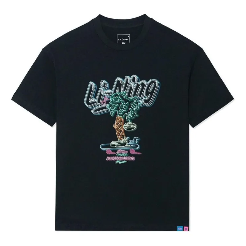 Li-Ning x Steven Harrington Graphic T-shirt 'Black' AHSSC47-1 sold by KicksCrew