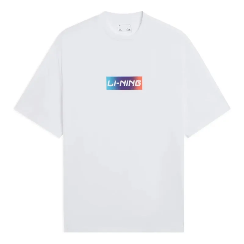 Li-Ning Box Logo T-shirt 'White' AHSSC17-1 sold by KicksCrew