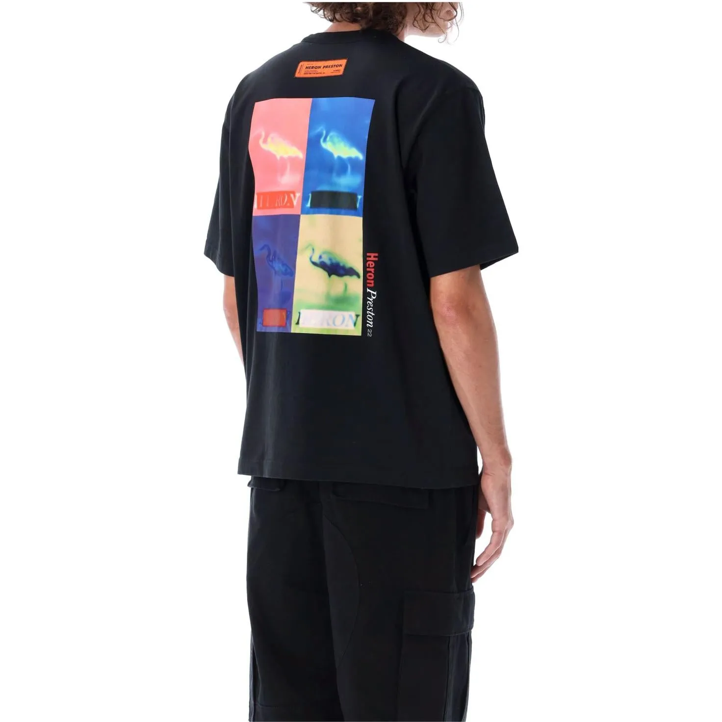HERON PRESTON FW22 Heron Censored T-shirt 'Black Multicolor' HMAA032F22JER0101084 sold by KicksCrew product image thumbnail 2