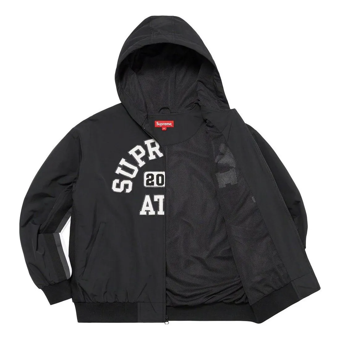 Supreme Applique Hooded Track Jacket 'Black White' SUP-SS23-195 sold by KicksCrew product image thumbnail 3