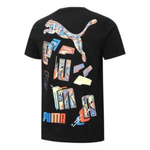 Puma Multi Logo Tee 'Black' 537796-01 sold by KicksCrew