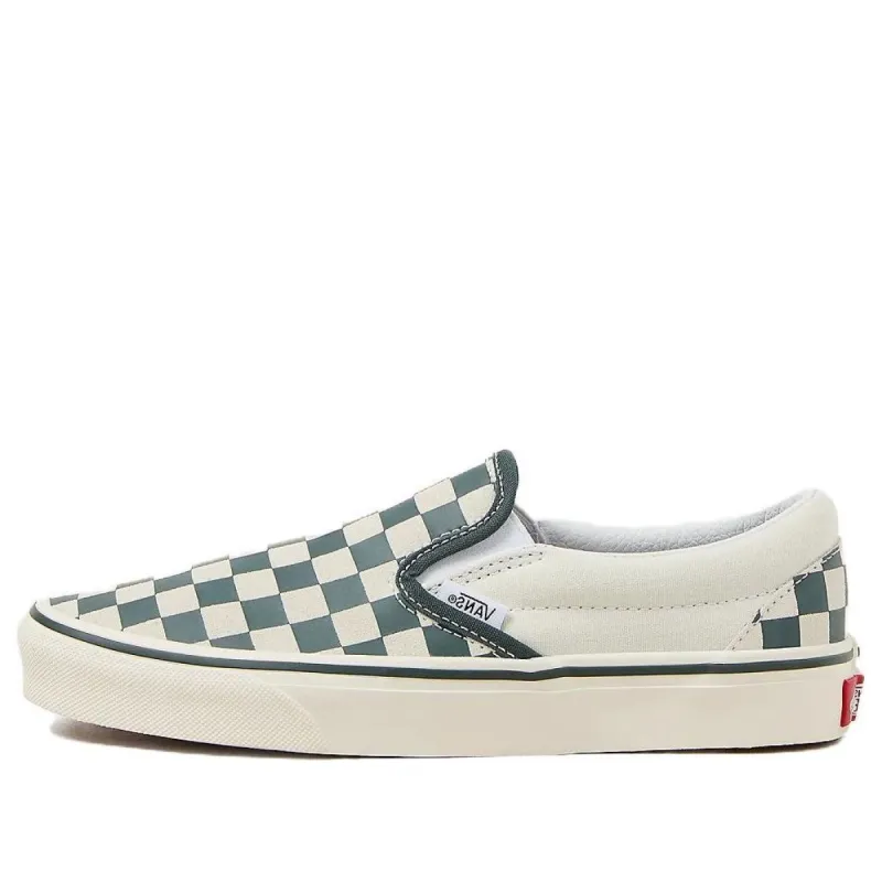 Vans Classic Slip-On Checkerboard Shoes 'Green White' VN000BVZBGN sold by KicksCrew
