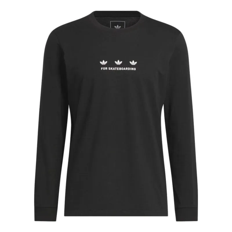 (WMNS) adidas Originals Three Trefoil Long Sleeve T-shirt 'Black' HS3022 sold by KicksCrew