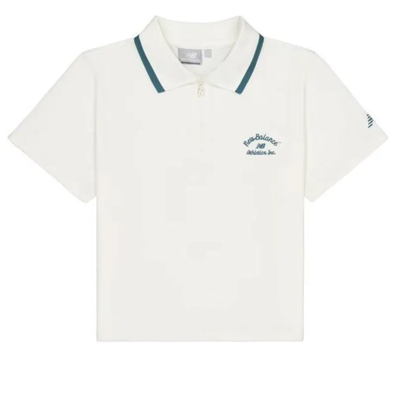 (WMNS) New Balance Athletics Half Zip Polo Shirt 'Ivory' NFE22442-IV sold by KicksCrew