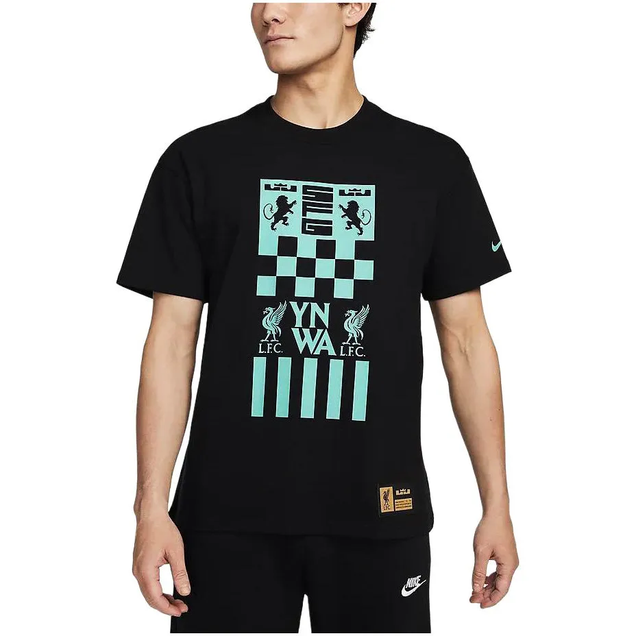 Nike LeBron x Liverpool FC Max90 Soccer T-Shirt Asia Sizing 'Black Teal' FZ8908-010 sold by KicksCrew product image thumbnail 3