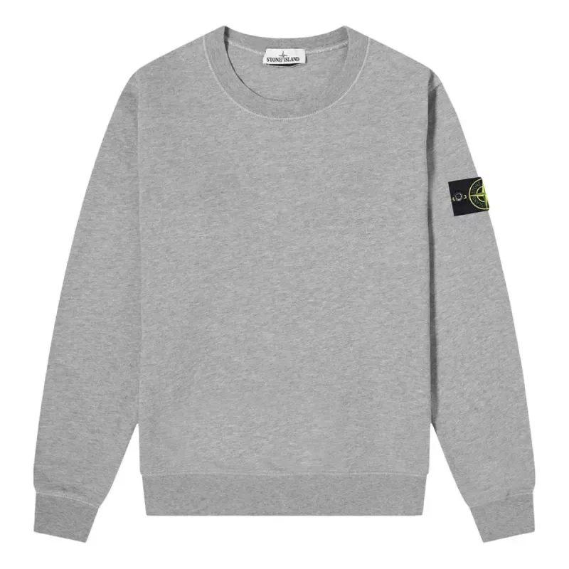 STONE ISLAND Garment Dyed Sweatshirt 'Melange Grey' 741563051-V0M64 sold by KicksCrew