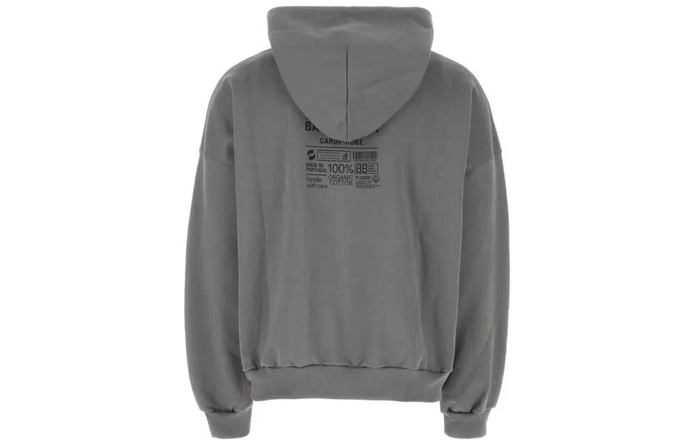 Balenciaga Care Label Hoodie Middle Fit 'Grey Black' 725565TNVL61219 sold by KicksCrew product image thumbnail 2