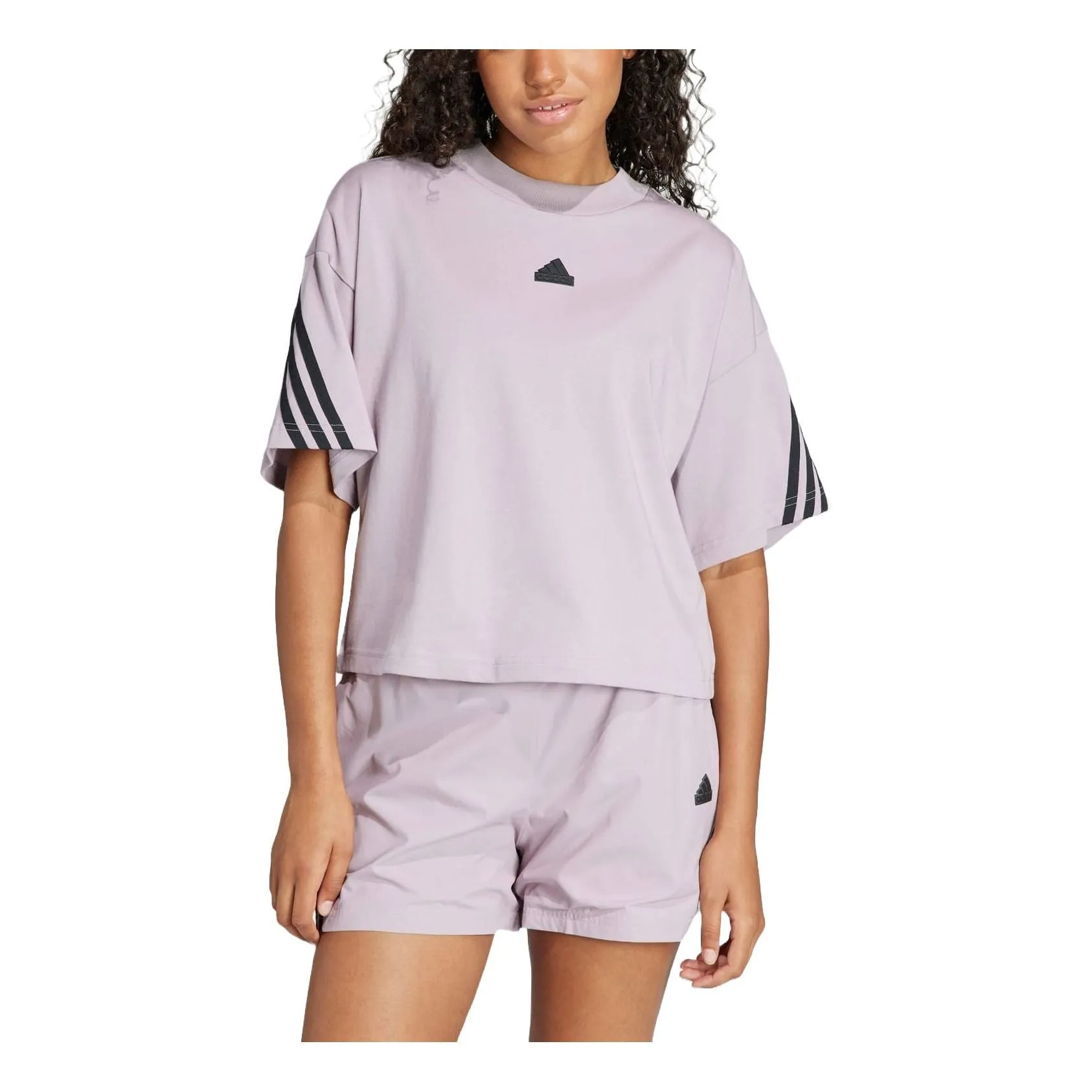 (WMNS) adidas Future Icons 3-Stripes T-shirt 'Light Purple' IS3613 sold by KicksCrew