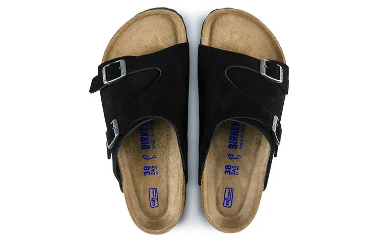 Birkenstock Zrich Soft Footbed Suede Leather Narrow Fit Sandals 'Black' 1009529 sold by KicksCrew product image thumbnail 5