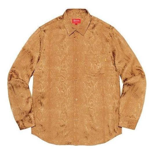 Supreme Snakeskin Jacquard Shirt 'Gold' SUP-SS20-254 sold by KicksCrew