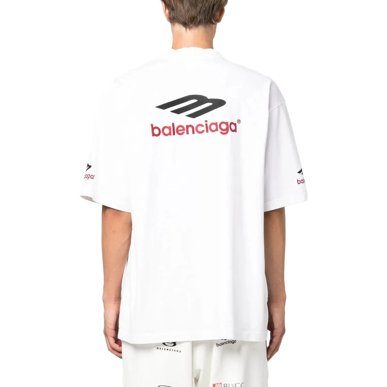 Balenciaga 3b Sports Icon T-shirt 'White Black Red' 764235TPVD79065 sold by KicksCrew product image thumbnail 5