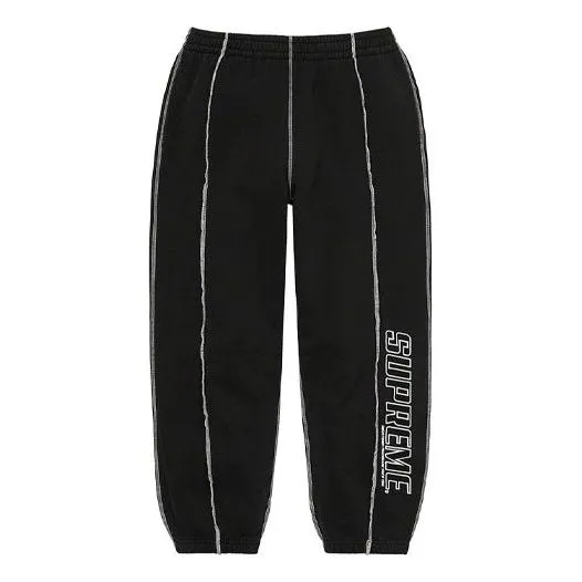 Supreme Coverstitch Sweatpants 'Black White' SUP-SS22-637 sold by KicksCrew
