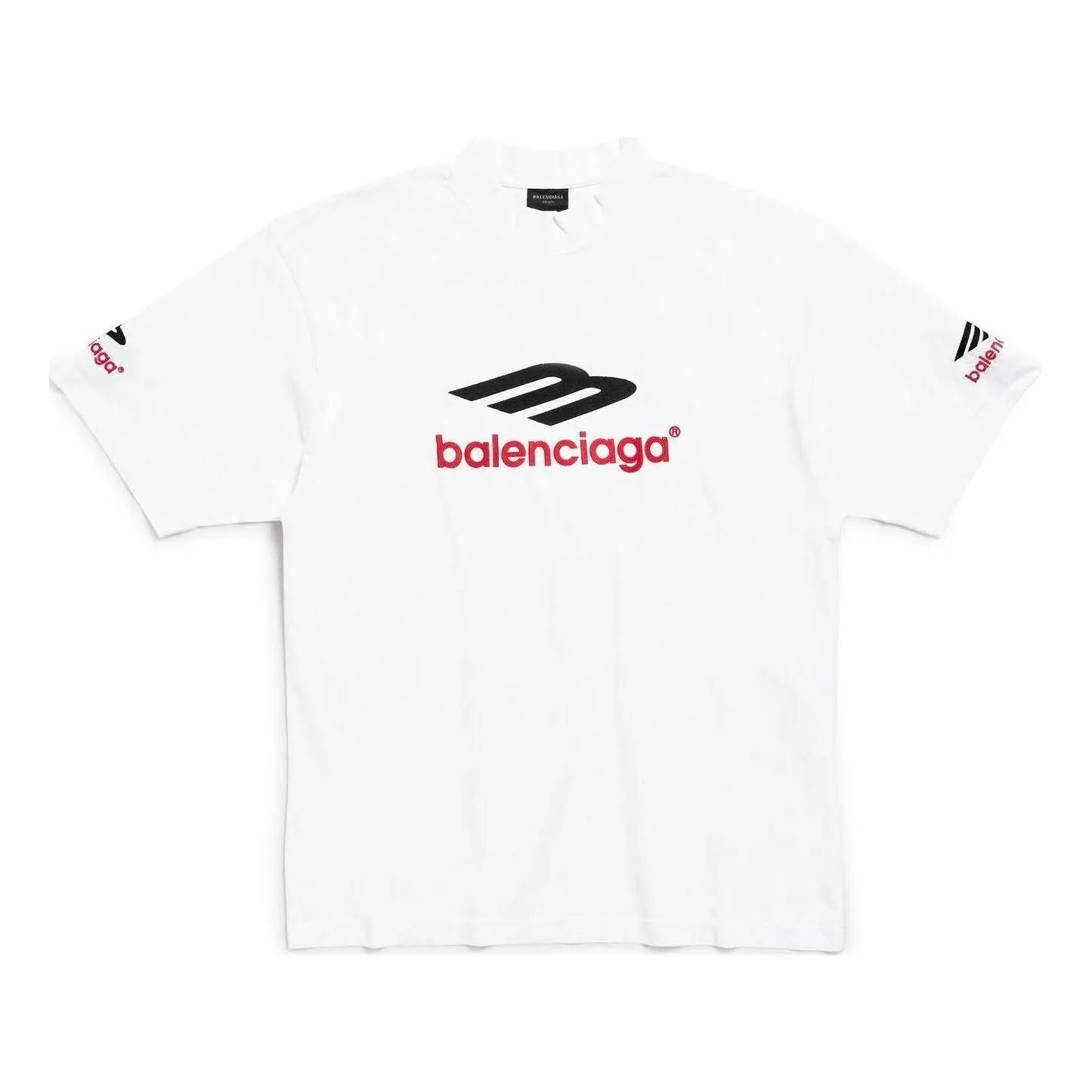 Balenciaga 3b Sports Icon T-shirt 'White Black Red' 764235TPVD79065 sold by KicksCrew
